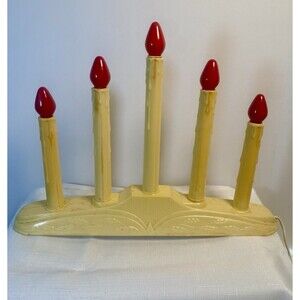 Vintage Christmas GE 5 Light Candolier Candelabra Window Lights w/Box WORKS
